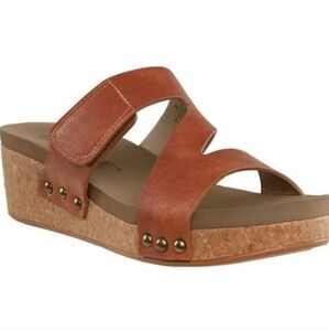Corky's Zipadee Slip-on Sandal, Brown Cognac, Women's Size 6